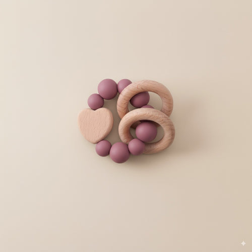 Anneau dentition coeur silicone