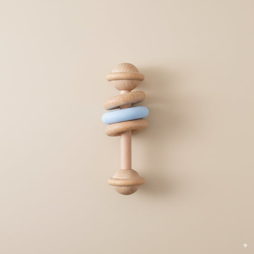 Hochet en bois anneau de silicone