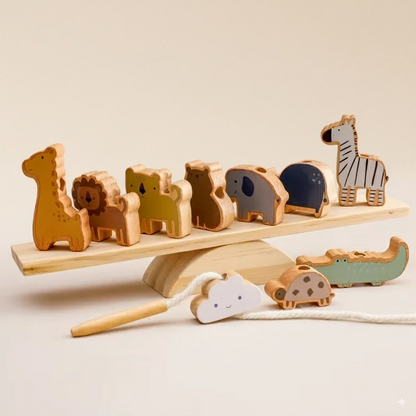 Balance animaux en bois Montessori