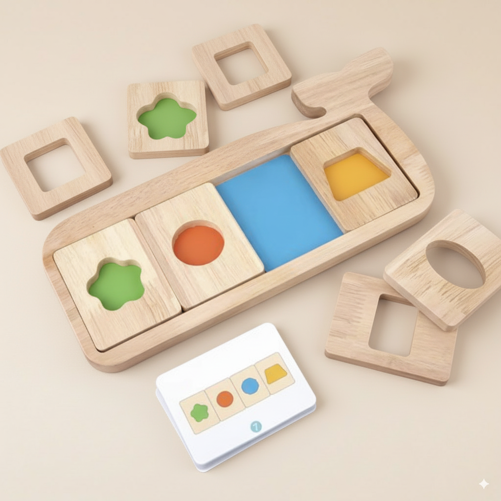 Casse tête forme et couleurs en bois Montessori