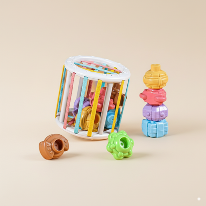 La boite à formes avec élastiques - Jouet Montessori