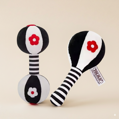 Hochet musical noir et blanc Montessori