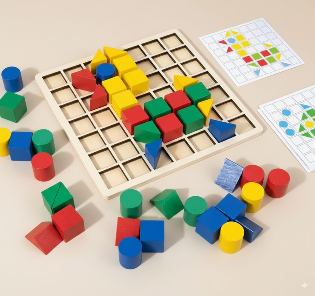 Jeu créatif bloc en bois Montessori