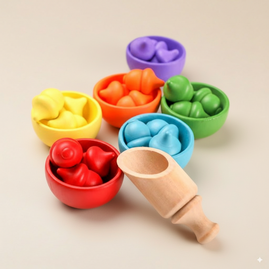 Jeu tri de glands en bois Montessori