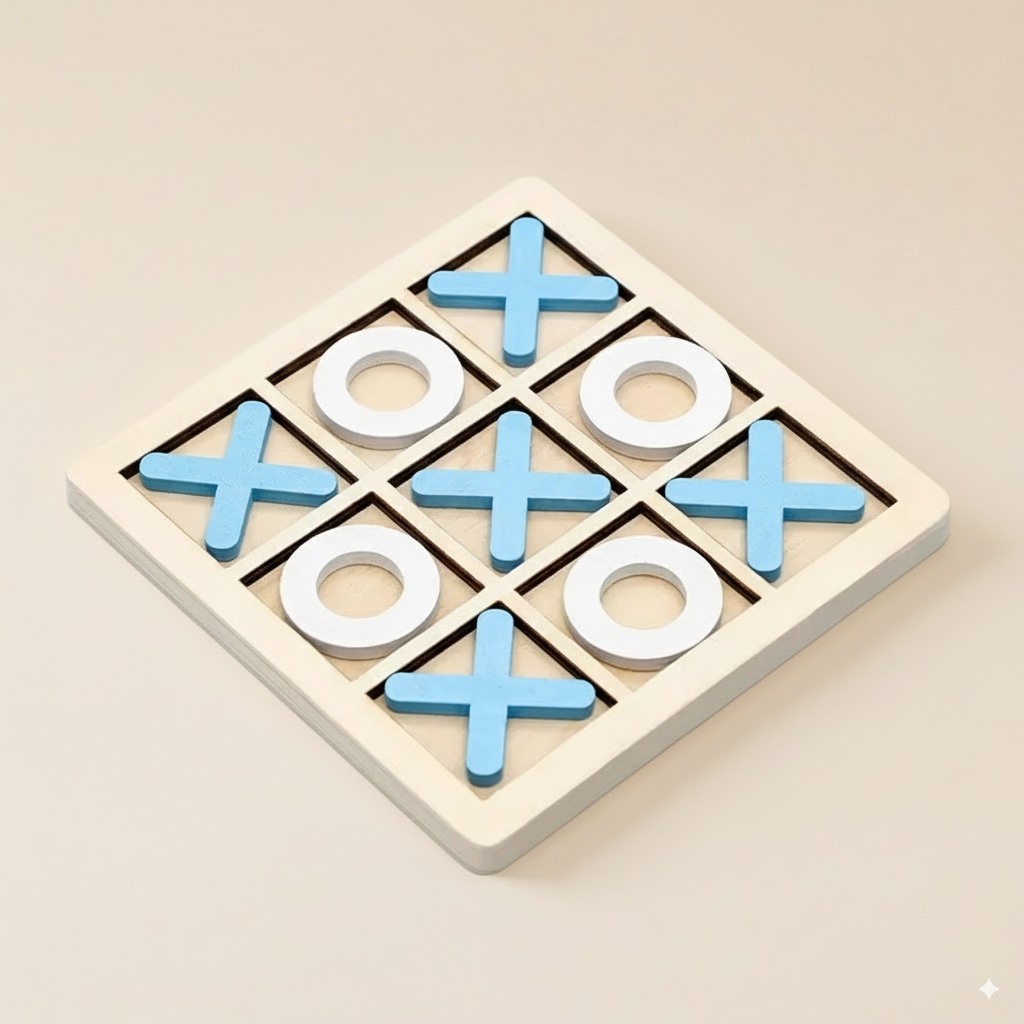 Morpion en bois Montessori