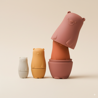 Poupée russe loutre en silicone Montessori