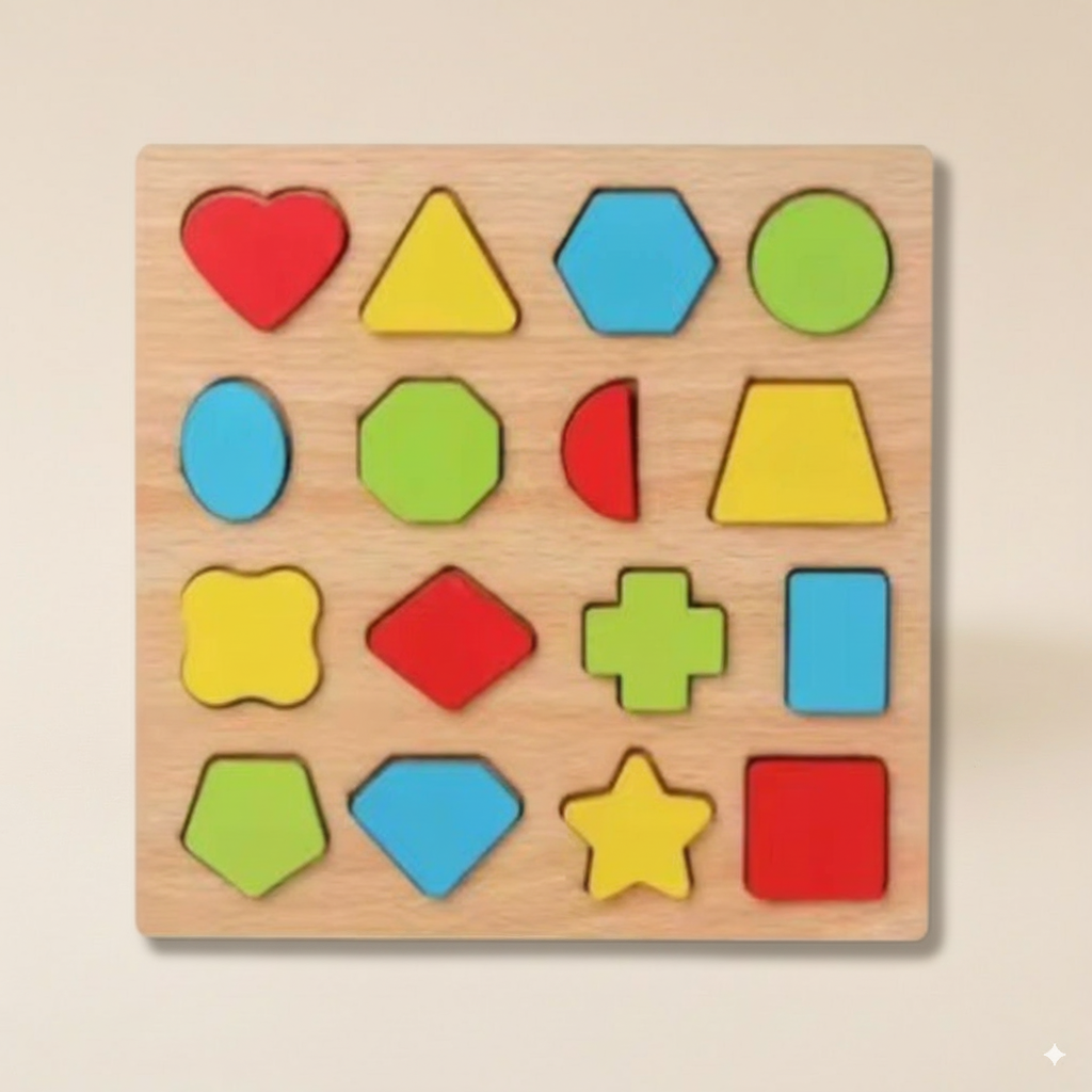 Puzzle géométrique en bois Montessori