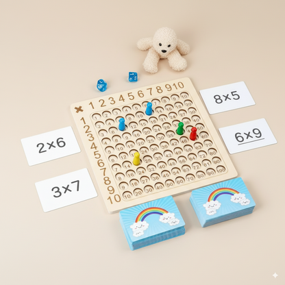 Tables de multiplication en bois Montessori