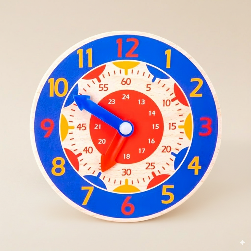 Horloge en bois Montessori