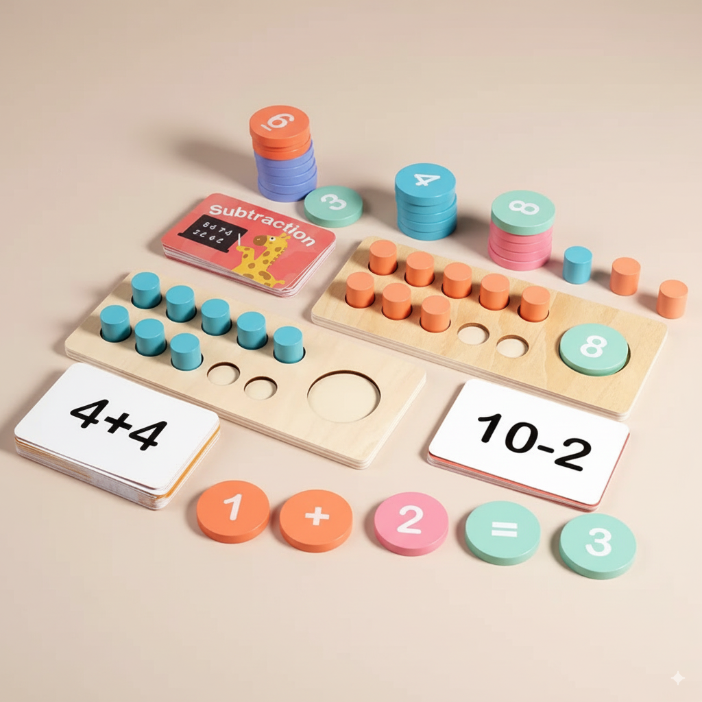 Jeu arithmétique en bois Montessori