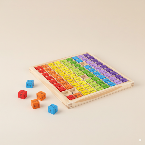 Tables de multiplications en bois et en couleurs Montessori