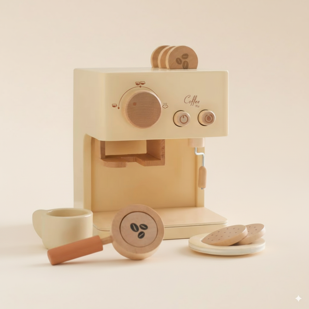 Machine à café en bois Montessori
