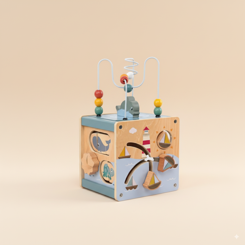 Cube en bois 5 en 1 Montessori