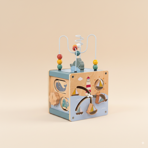 Cube en bois 5 en 1 Montessori
