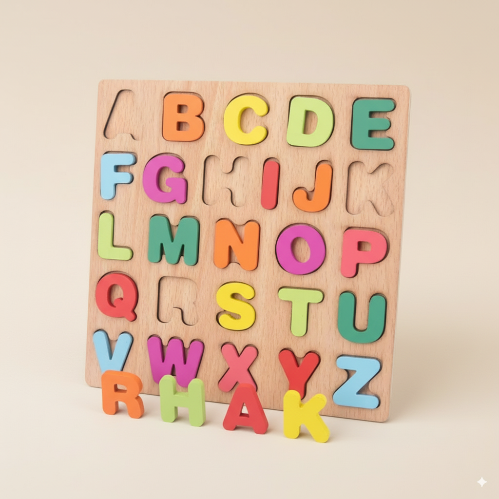 Puzzle en bois Lettres de l'alphabet Montessori