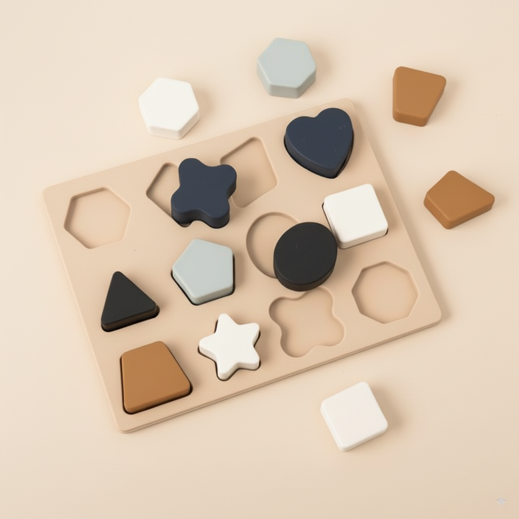 Puzzle Géometrique Montessori en Silicone