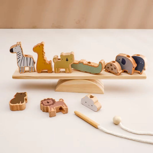 Balance animaux en bois Montessori