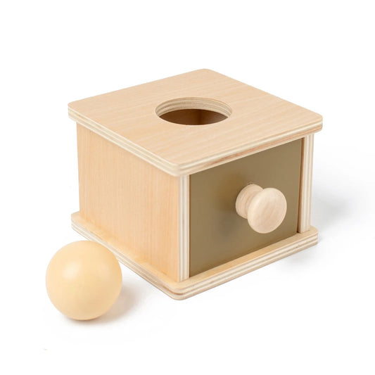 Boite en bois avec tiroir boules Montessori