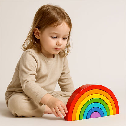 Arc en ciel en bois Montessori