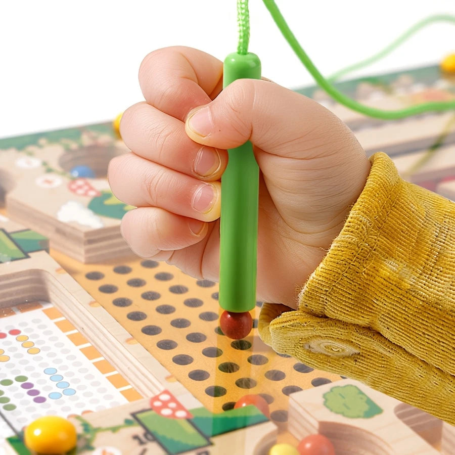 Jeu magnétique billes en bois Montessori
