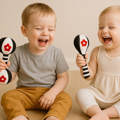 Hochet musical noir et blanc Montessori