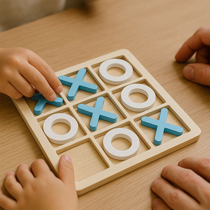 Morpion en bois Montessori